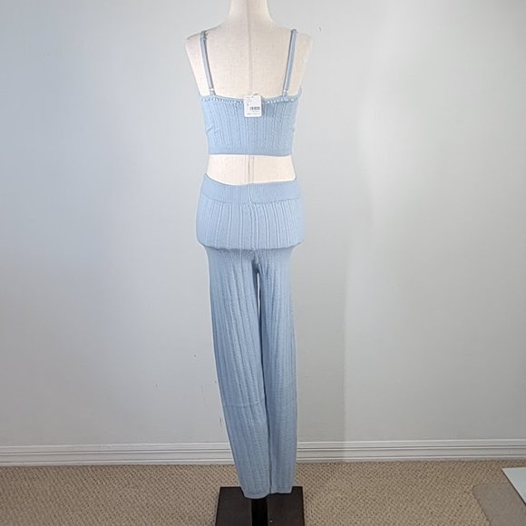 FREE PEOPLE INTIMATELY morning light set pajama knit Sz S NEW - Picture 6 of 9